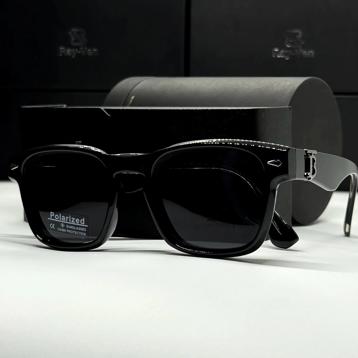 Polarized Premium Icon | نظارة شمسية مربع فاخرة - عدسات مستقطبة UV400 - إطار أسيتات بمفصلات مميزة #38