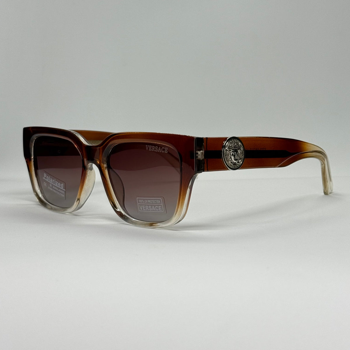 Polarized Medusa Elite | نظارة شمسية مربع فاخرة - عدسات مستقطبة |44| إطار أسيتات بشعار ميدوسا مميز