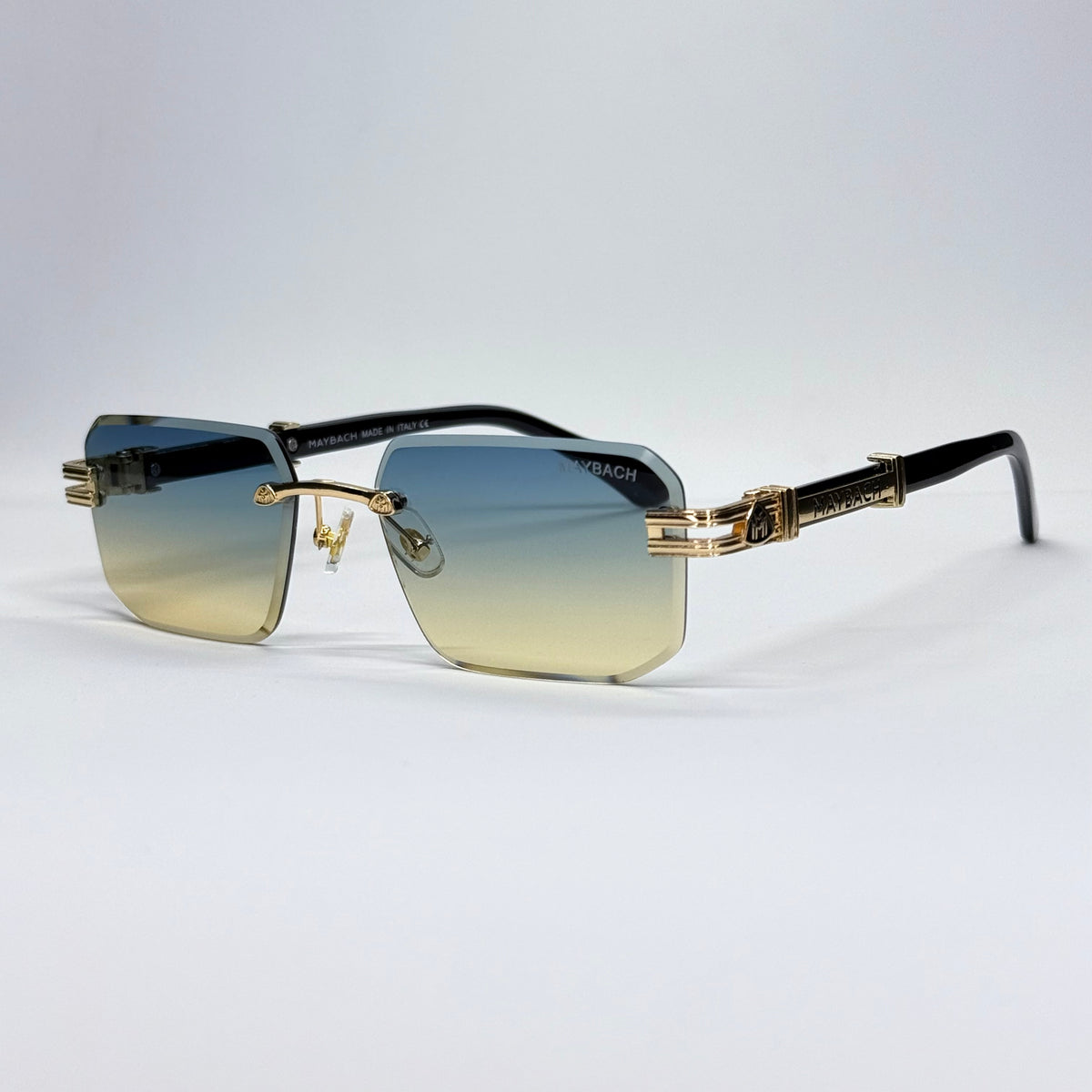 Rimless Luxury M-Emblem | عدسات متدرجة UV400  |42| نظارة شمسية بدون إطار فاخرة