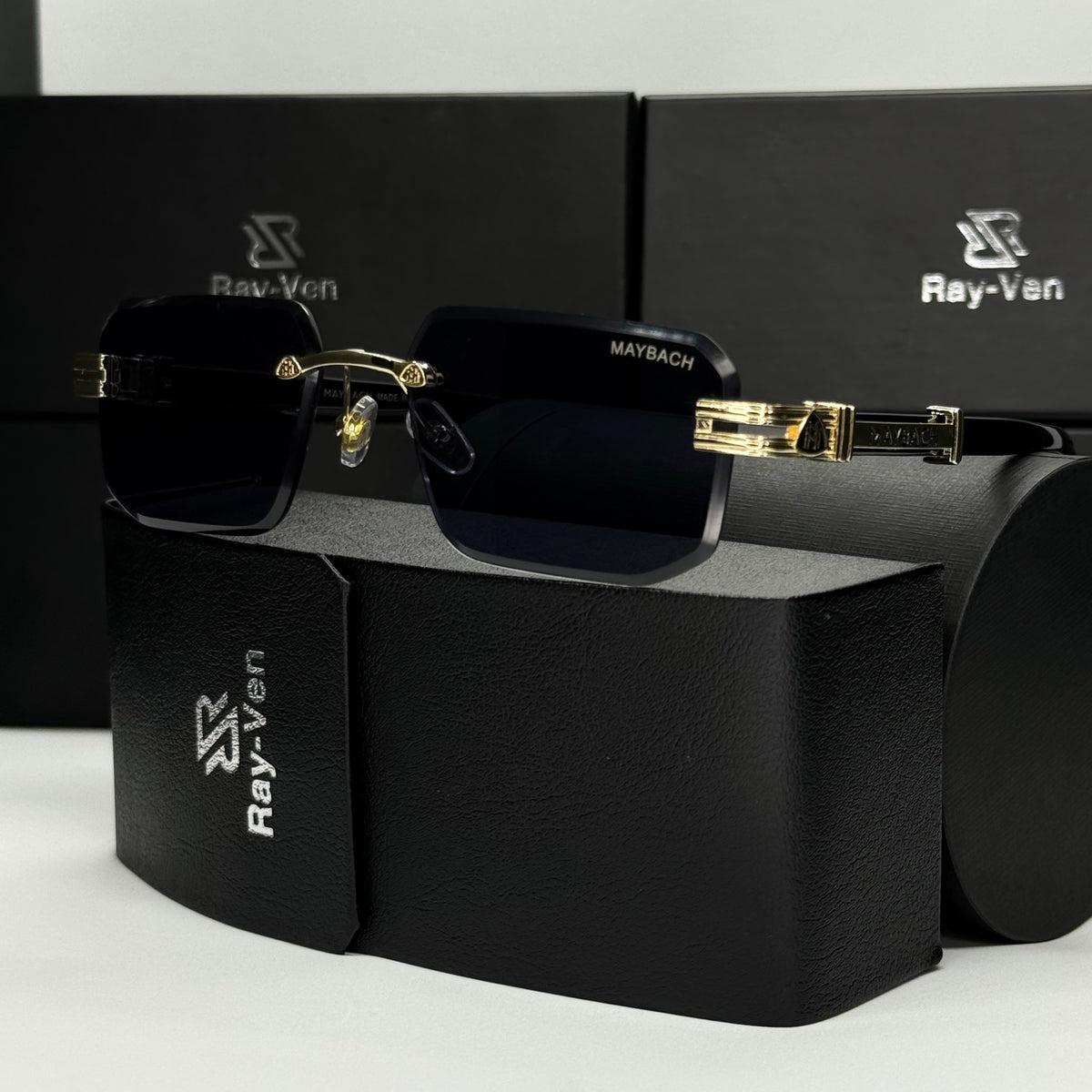 Rimless Luxury M-Emblem | عدسات متدرجة UV400  |42| نظارة شمسية بدون إطار فاخرة