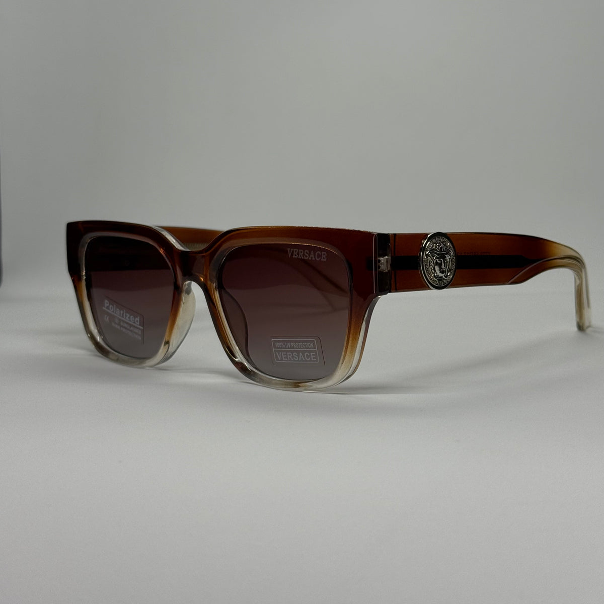 Polarized Medusa Elite | نظارة شمسية مربع فاخرة - عدسات مستقطبة |44| إطار أسيتات بشعار ميدوسا مميز