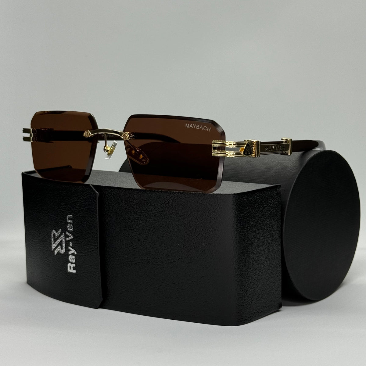 Rimless Luxury M-Emblem | عدسات متدرجة UV400  |42| نظارة شمسية بدون إطار فاخرة