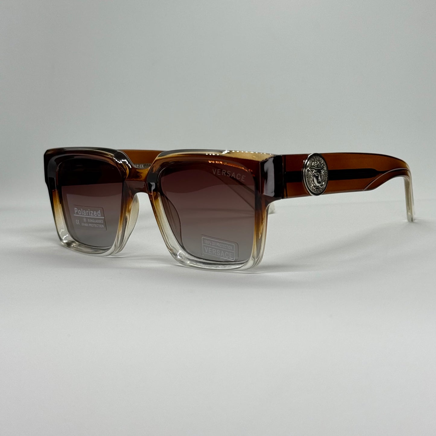 Polarized Bold Elite | نظارة شمسية مربع فاخرة - عدسات مستقطبة UV400 |إطار أسيتات بشعار جانبي مميز |39