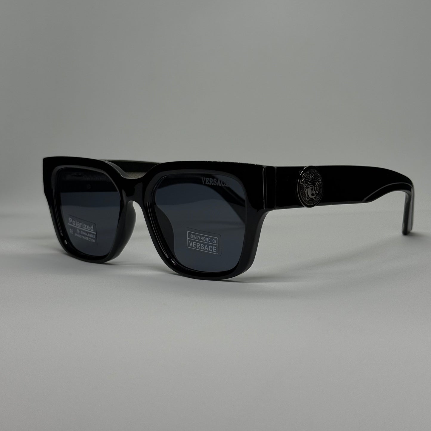 Polarized Medusa Elite | نظارة شمسية مربع فاخرة - عدسات مستقطبة |44| إطار أسيتات بشعار ميدوسا مميز