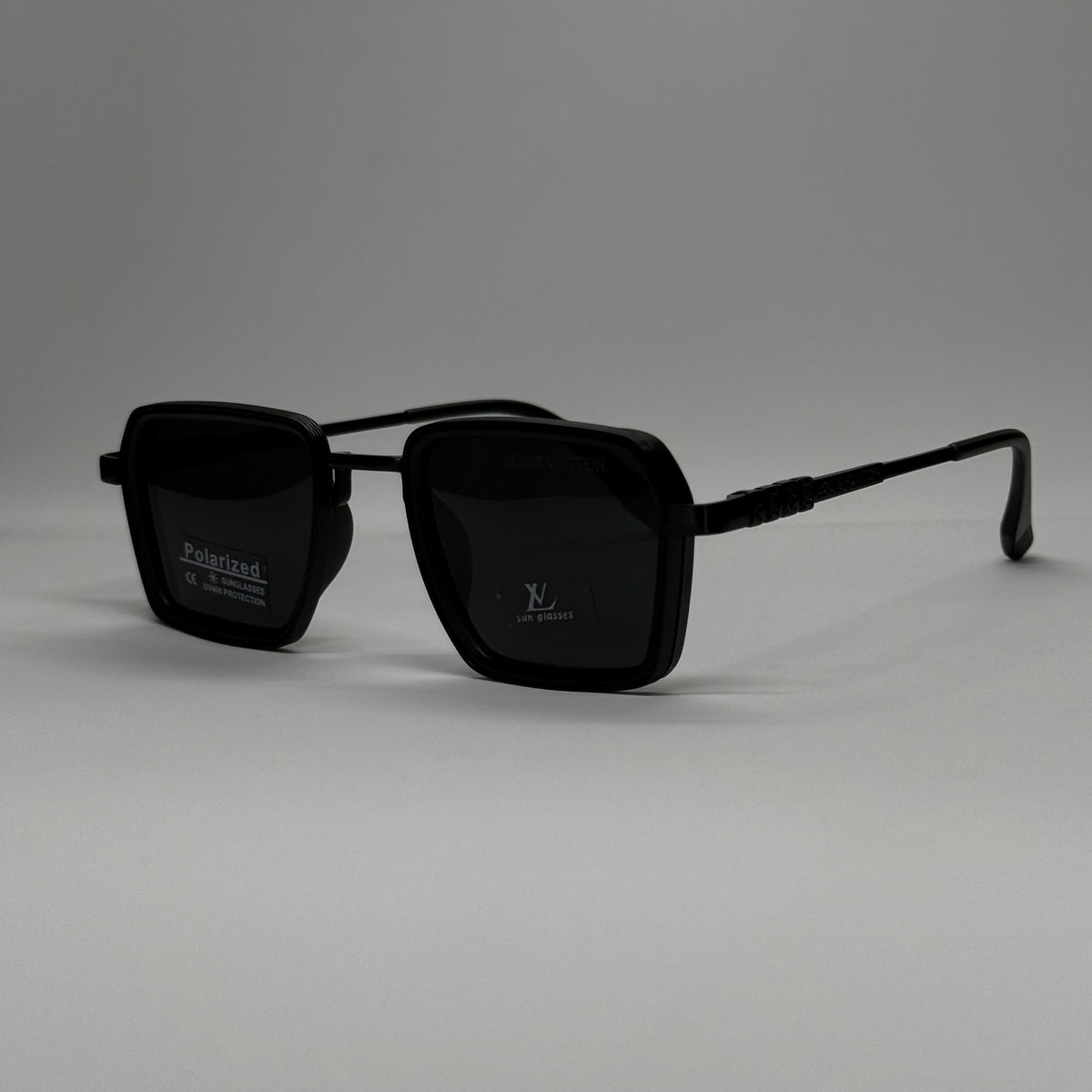 Polarized LV Elite - نظارة شمسية مربع فاخرة - عدسات مستقطبة |41| إطار أسيتات بمفصلات سوستة