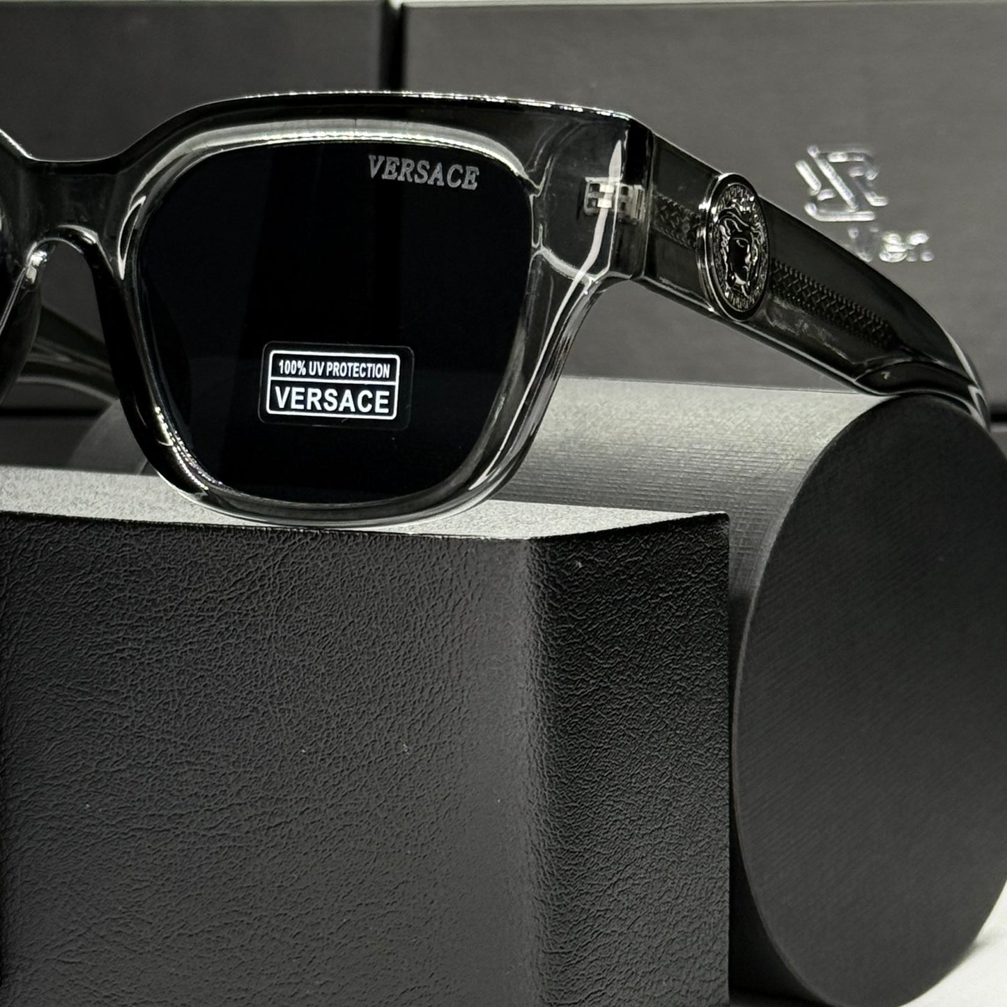 Polarized Medusa Elite | نظارة شمسية مربع فاخرة - عدسات مستقطبة |44| إطار أسيتات بشعار ميدوسا مميز