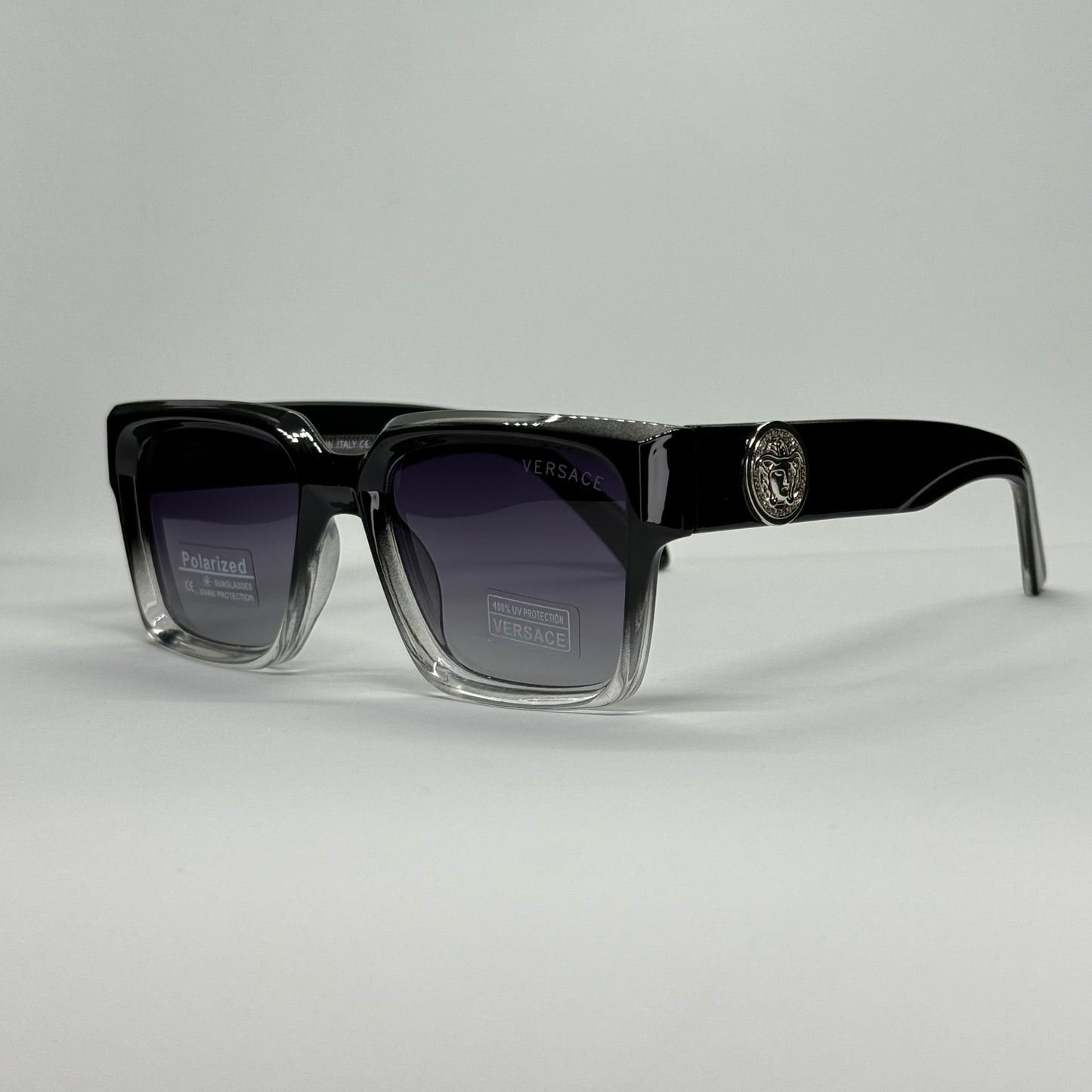 Polarized Bold Elite | نظارة شمسية مربع فاخرة - عدسات مستقطبة UV400 |إطار أسيتات بشعار جانبي مميز |39