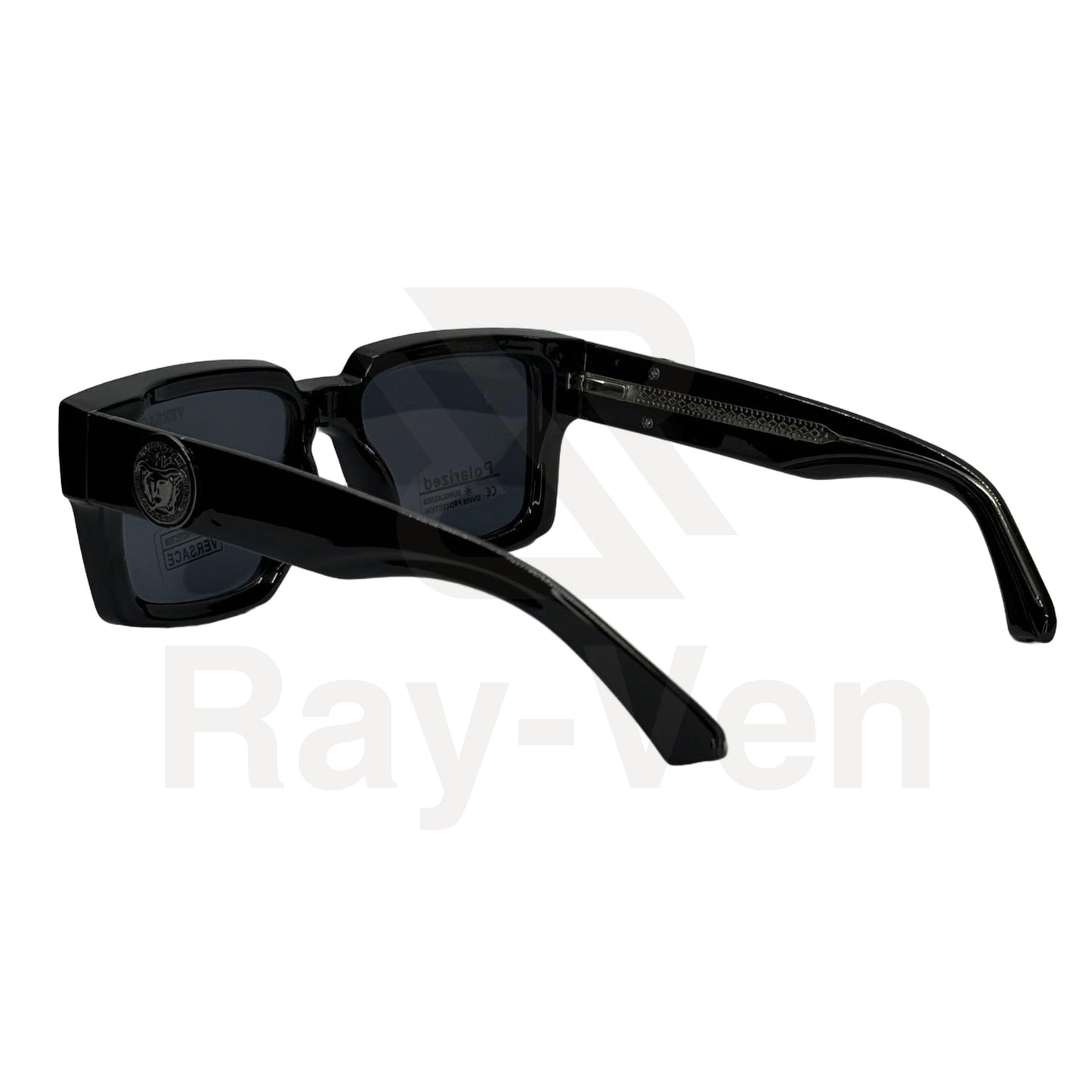 Polarized Bold Elite | نظارة شمسية مربع فاخرة - عدسات مستقطبة UV400 - إطار أسيتات بشعار جانبي مميز