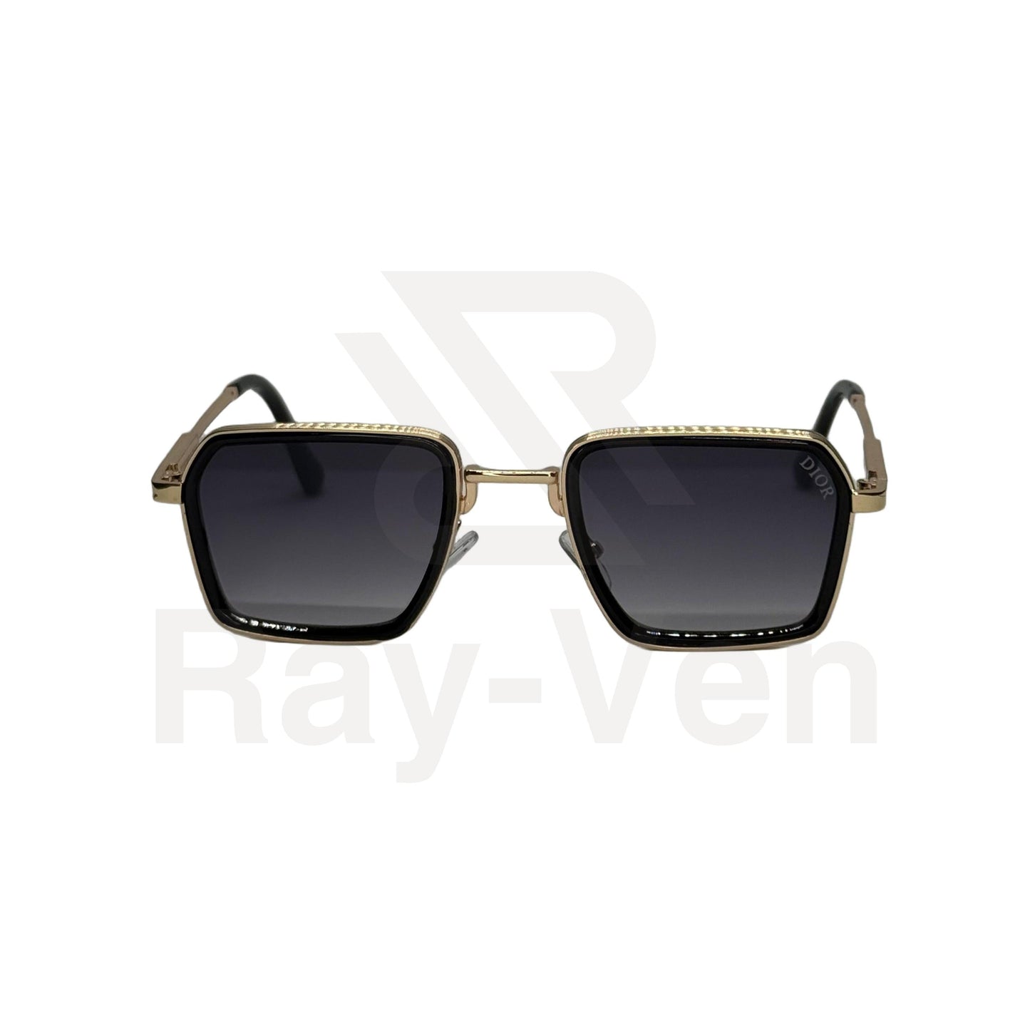 UV400 Luxury Combo | نظارة شمسية مربع فاخرة - عدسات UV400 متدرجة - إطار أسيتات ومعدن ذهبي #40