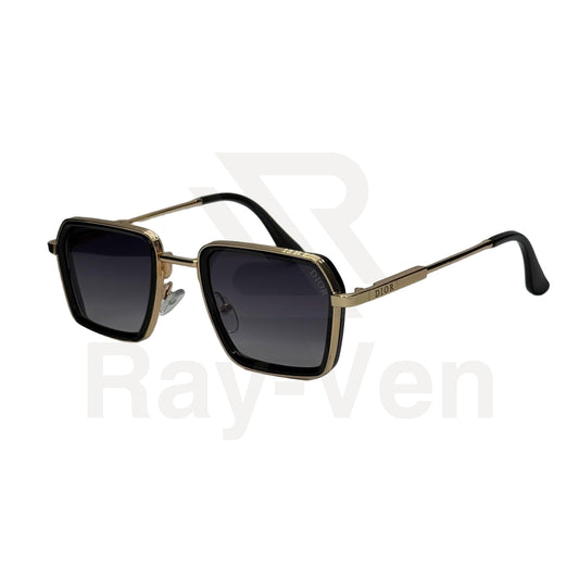 UV400 Luxury Combo | نظارة شمسية مربع فاخرة - عدسات UV400 متدرجة - إطار أسيتات ومعدن ذهبي #40
