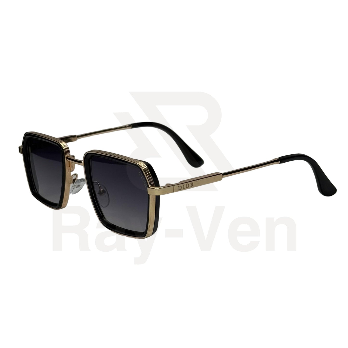 UV400 Luxury Combo | نظارة شمسية مربع فاخرة - عدسات UV400 متدرجة - إطار أسيتات ومعدن ذهبي #40