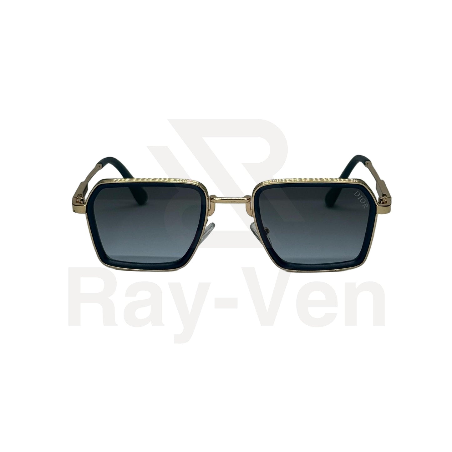 UV400 Luxury Combo | نظارة شمسية مربع فاخرة - عدسات UV400 متدرجة - إطار أسيتات ومعدن ذهبي #40