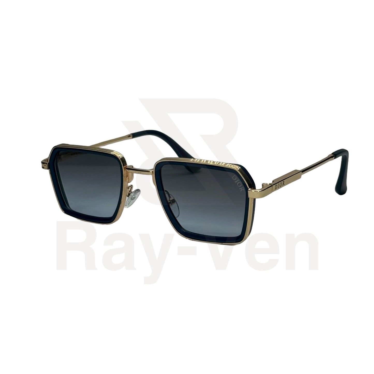 UV400 Luxury Combo | نظارة شمسية مربع فاخرة - عدسات UV400 متدرجة - إطار أسيتات ومعدن ذهبي #40