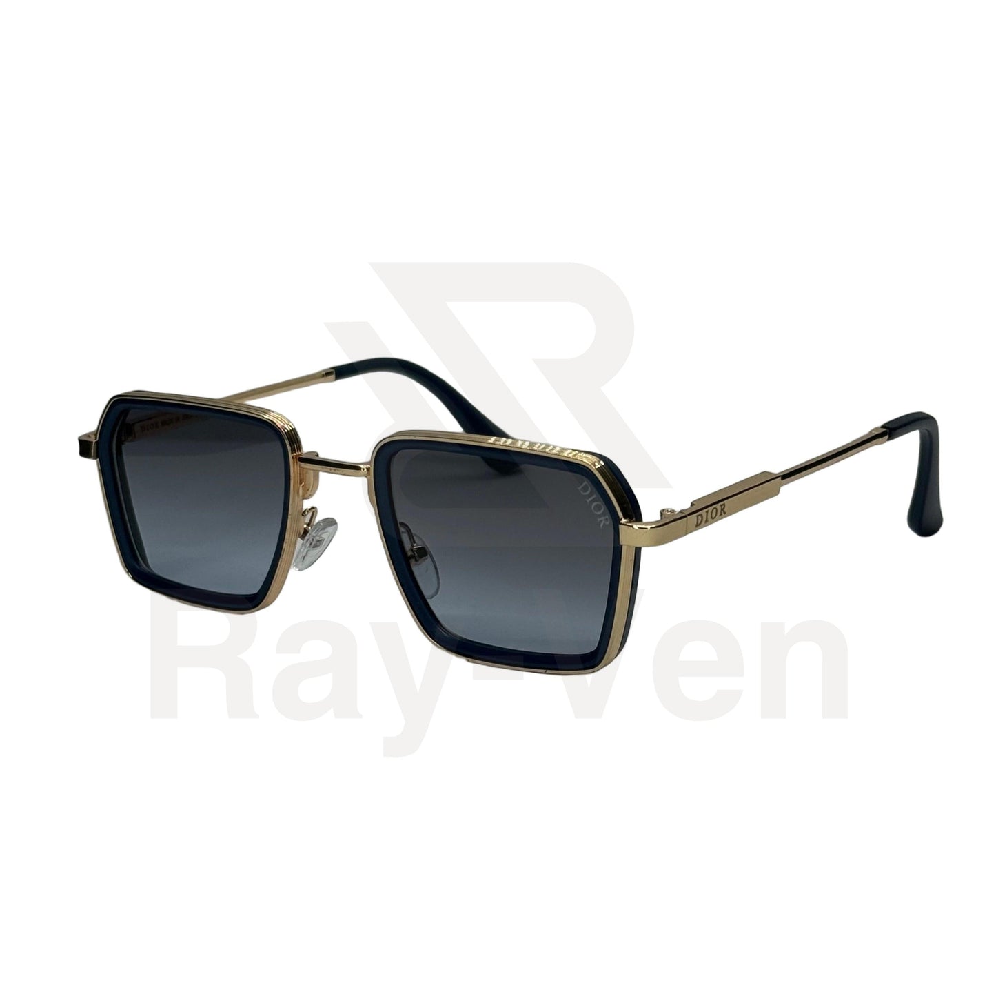 UV400 Luxury Combo | نظارة شمسية مربع فاخرة - عدسات UV400 متدرجة - إطار أسيتات ومعدن ذهبي #40