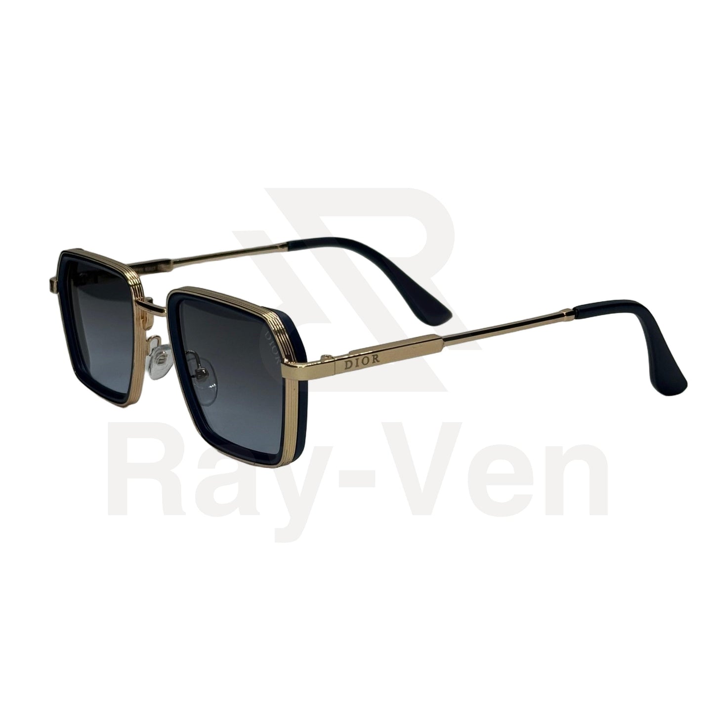 UV400 Luxury Combo | نظارة شمسية مربع فاخرة - عدسات UV400 متدرجة - إطار أسيتات ومعدن ذهبي #40