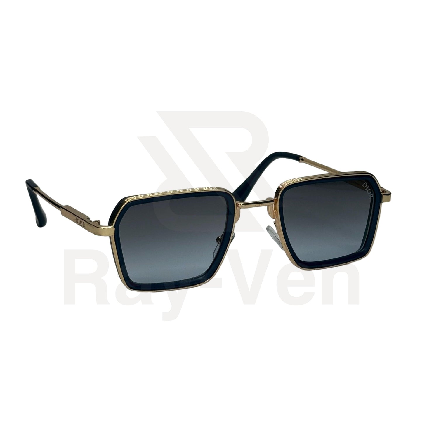 UV400 Luxury Combo | نظارة شمسية مربع فاخرة - عدسات UV400 متدرجة - إطار أسيتات ومعدن ذهبي #40