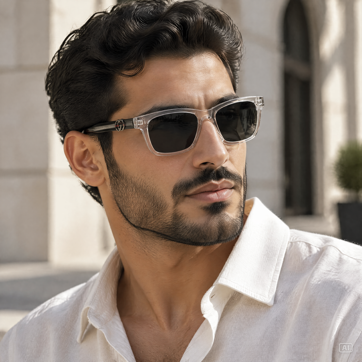 Polarized Acetate Signature | نظارة شمسية مربع فاخرة - عدسات مستقطبة - إطار أسيتات بمفصلات مميزة #35