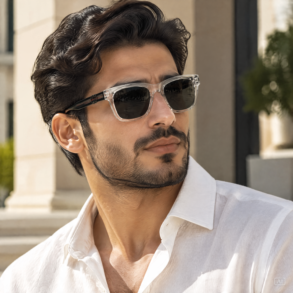 Polarized Acetate Signature | نظارة شمسية مربع فاخرة - عدسات مستقطبة - إطار أسيتات بمفصلات مميزة #35