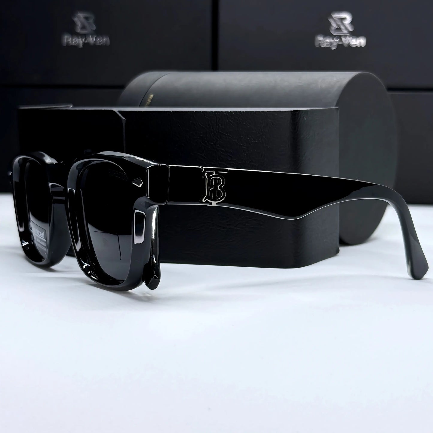 Polarized Premium Icon | نظارة شمسية مربع فاخرة - عدسات مستقطبة UV400 - إطار أسيتات بمفصلات مميزة #38