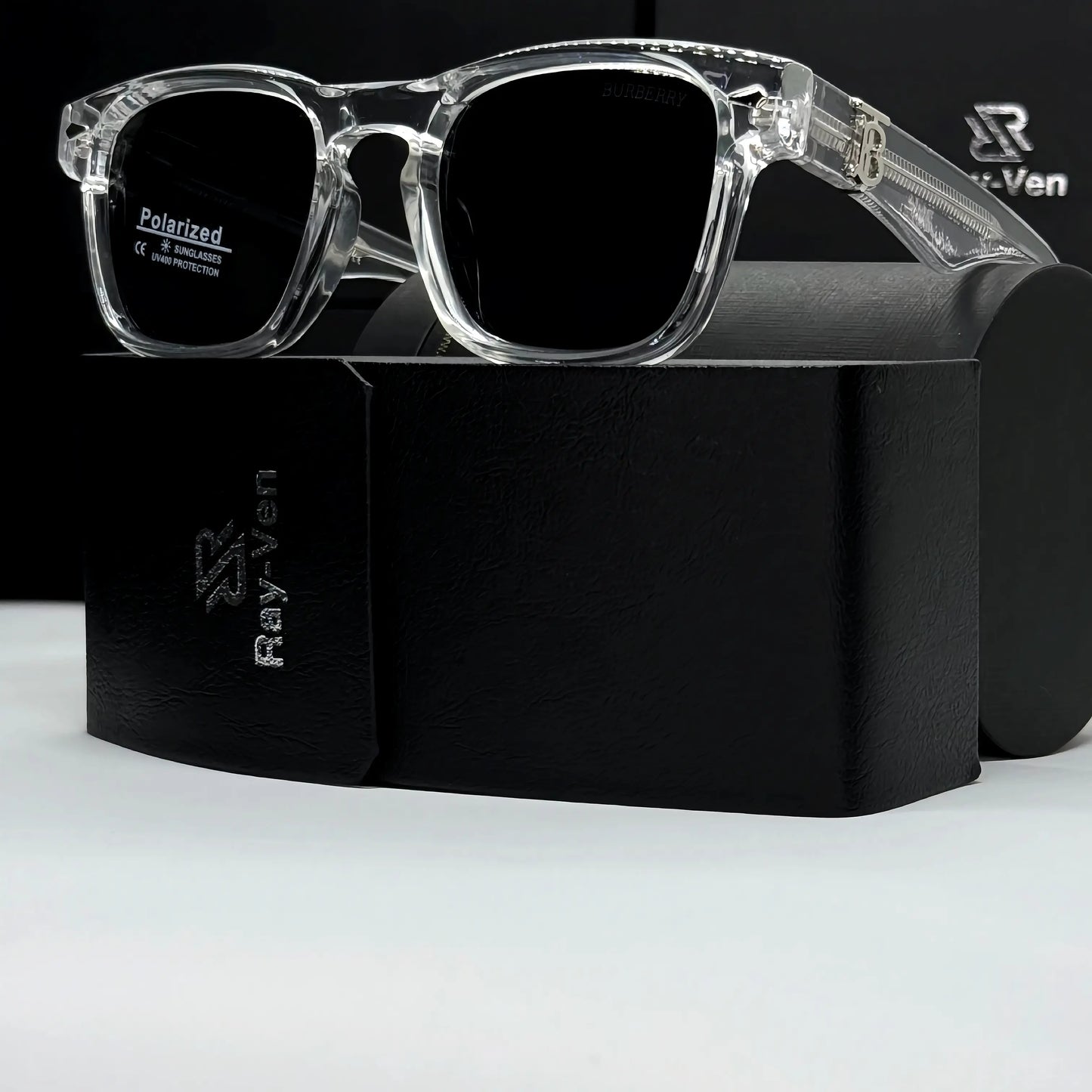 Polarized Premium Icon | نظارة شمسية مربع فاخرة - عدسات مستقطبة UV400 - إطار أسيتات بمفصلات مميزة #38