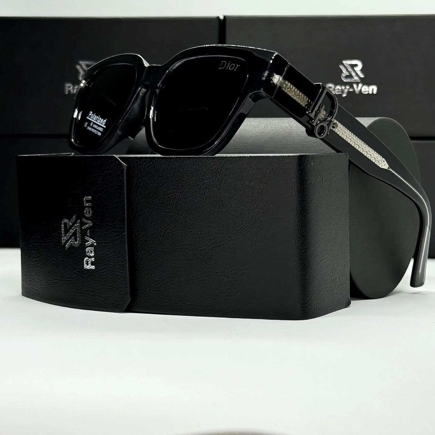 Polarized Acetate Elite | نظارة شمسية مربع فاخرة - عدسات مستقطبة UV400 - إطار أسيتات متين #34