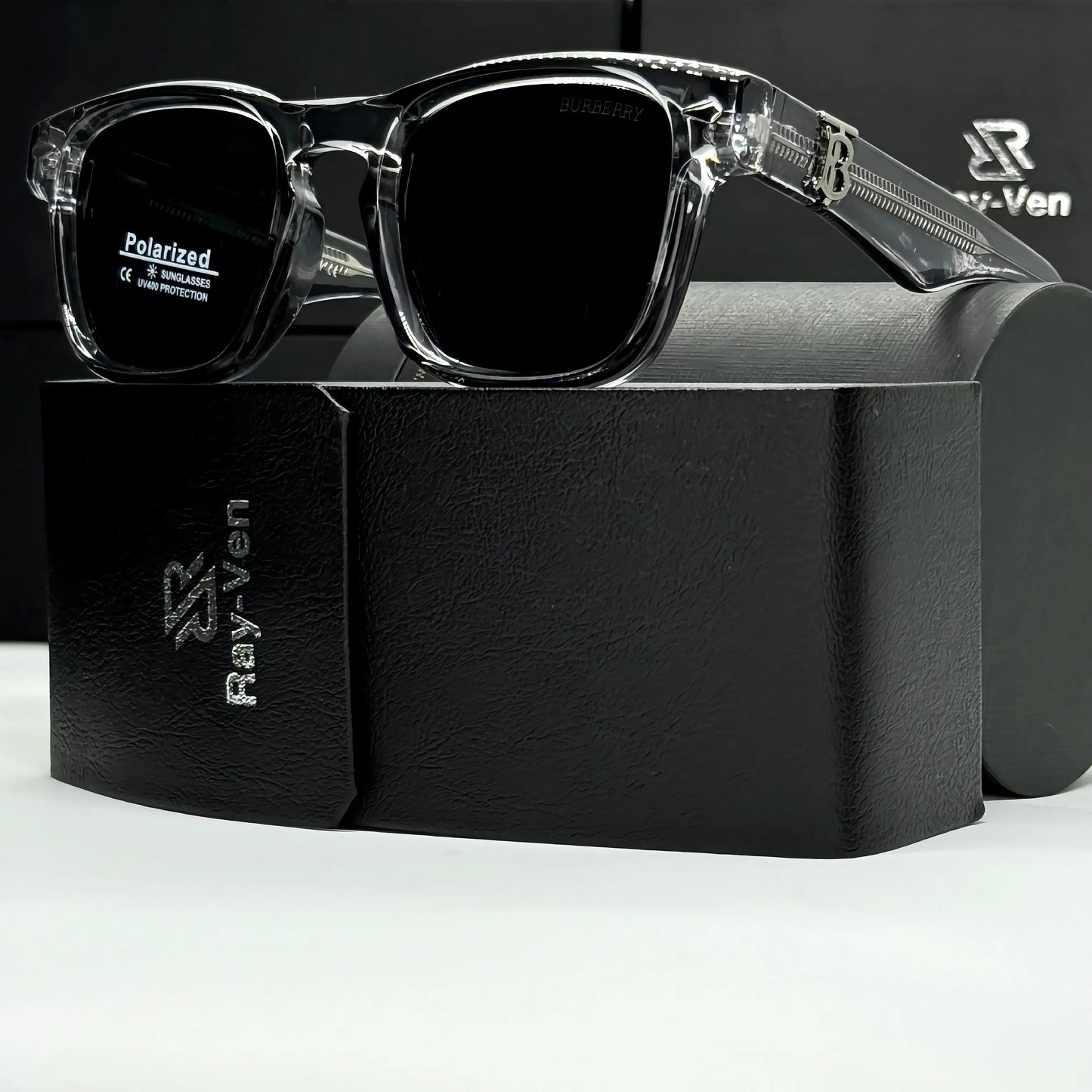 Polarized Premium Icon | نظارة شمسية مربع فاخرة - عدسات مستقطبة UV400 - إطار أسيتات بمفصلات مميزة #38