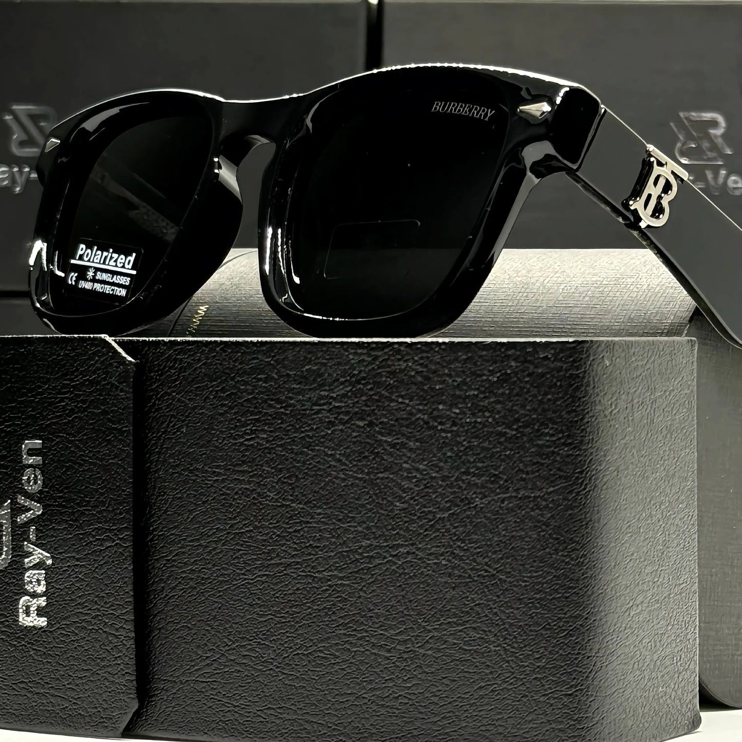 Polarized Premium Icon | نظارة شمسية مربع فاخرة - عدسات مستقطبة UV400 - إطار أسيتات بمفصلات مميزة #38