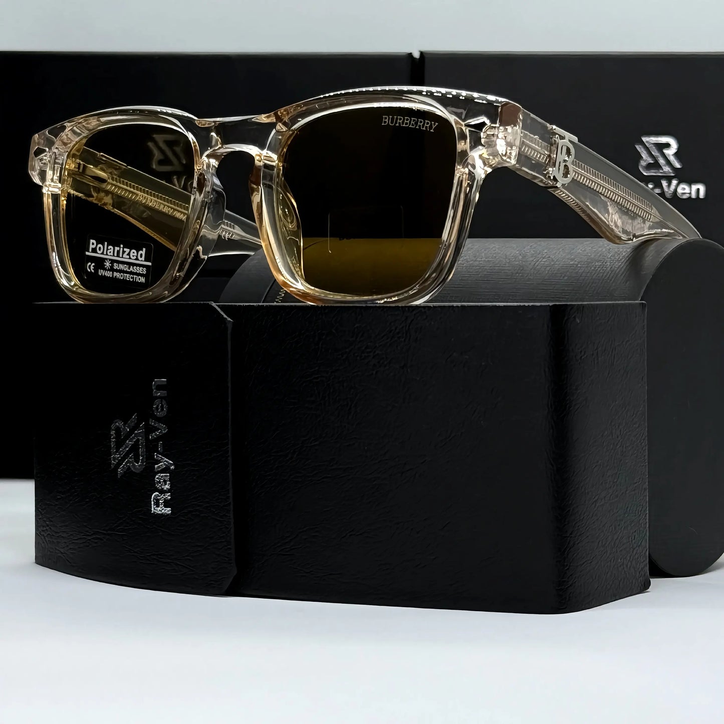 Polarized Premium Icon | نظارة شمسية مربع فاخرة - عدسات مستقطبة UV400 - إطار أسيتات بمفصلات مميزة #38