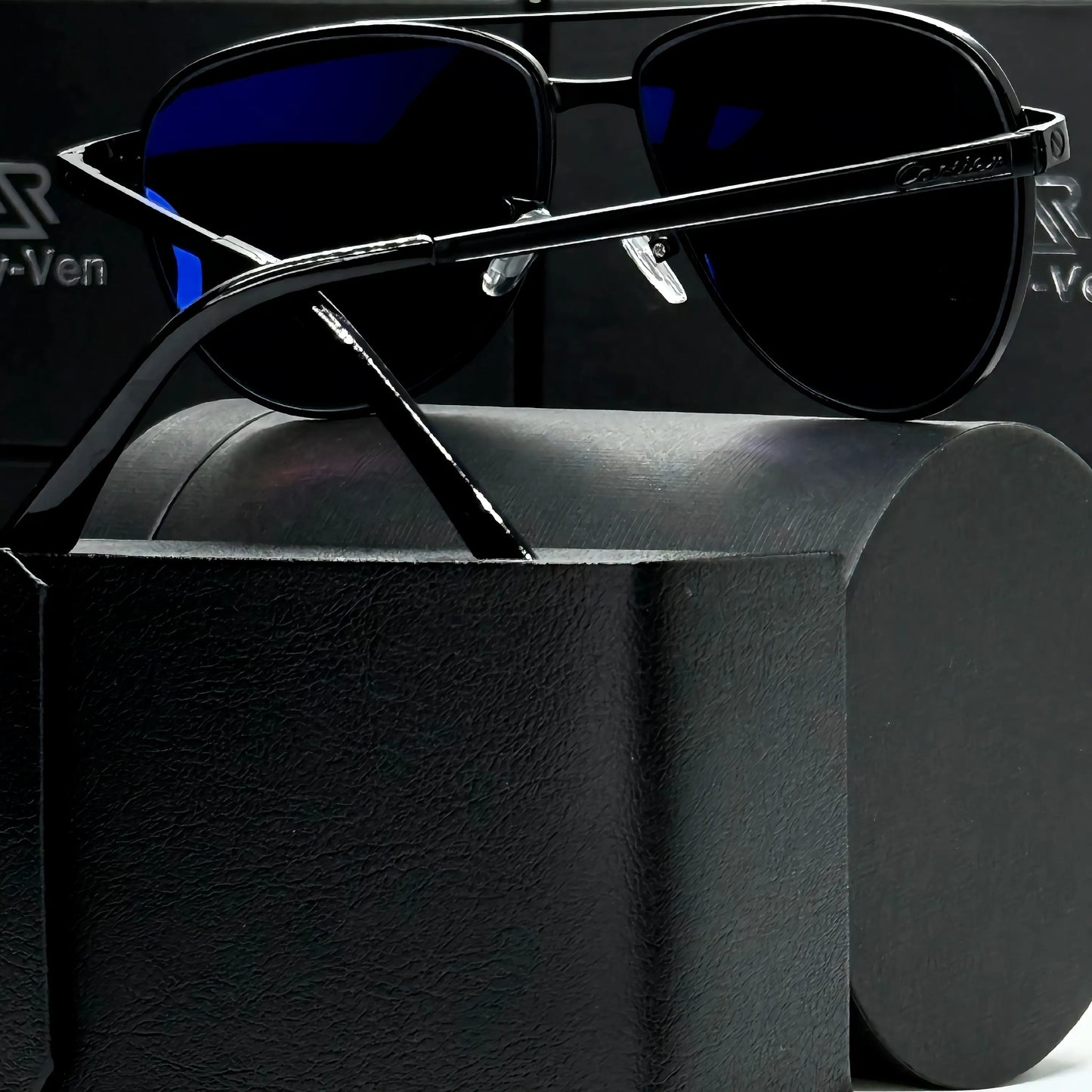 Black Diamond Elite | نظارة شمسية أفيتور حصرية - إطار أسود فاخر - عدسات UV400 زرقاء مضادة للانعكاس #33