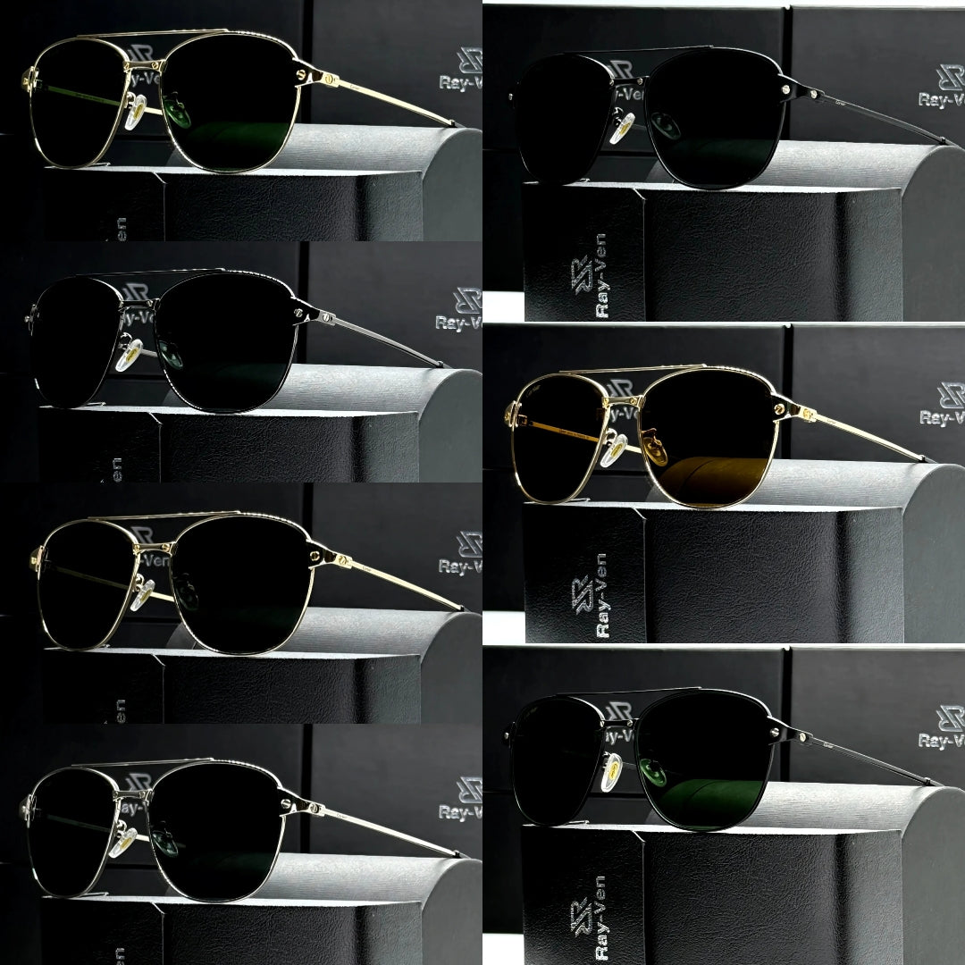 Premium Elite Collection | نظارة شمسية أفيتور فاخرة - إطار معدني مميز - عدسات UV400 مضادة للانعكاس #30