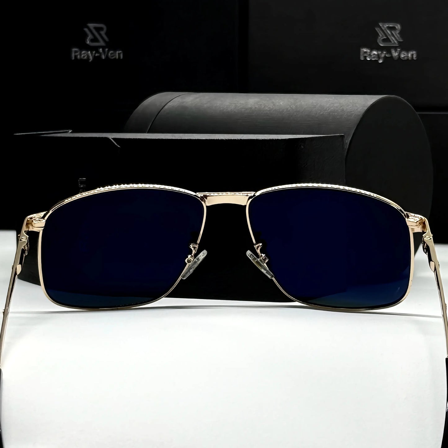 Signature Luxury Series | نظارة شمسية مربعة فاخرة - إطار معدني مميز - عدسات UV400 مضادة للانعكاس #31