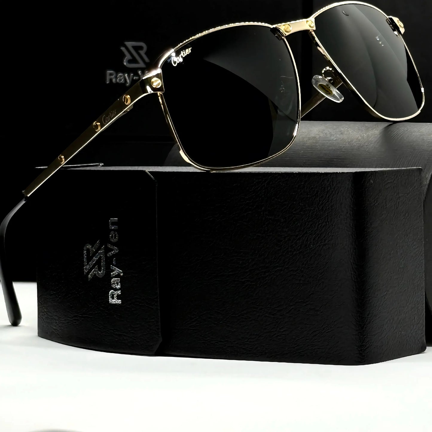 Signature Luxury Series | نظارة شمسية مربعة فاخرة - إطار معدني مميز - عدسات UV400 مضادة للانعكاس #31