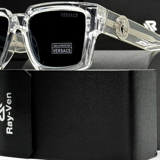 Polarized Bold Elite | نظارة شمسية مربع فاخرة - عدسات مستقطبة UV400 - إطار أسيتات بشعار جانبي مميز #39