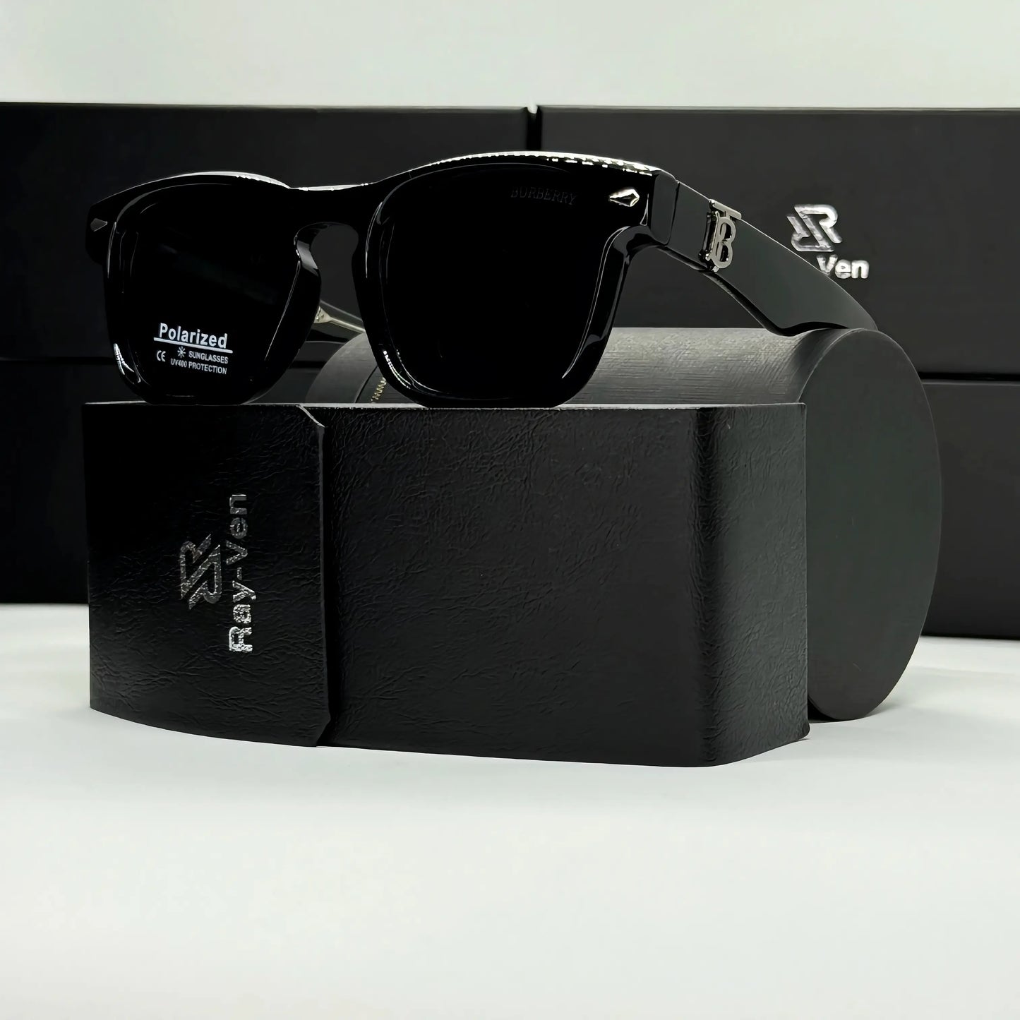 Polarized Premium Icon | نظارة شمسية مربع فاخرة - عدسات مستقطبة UV400 - إطار أسيتات بمفصلات مميزة #38