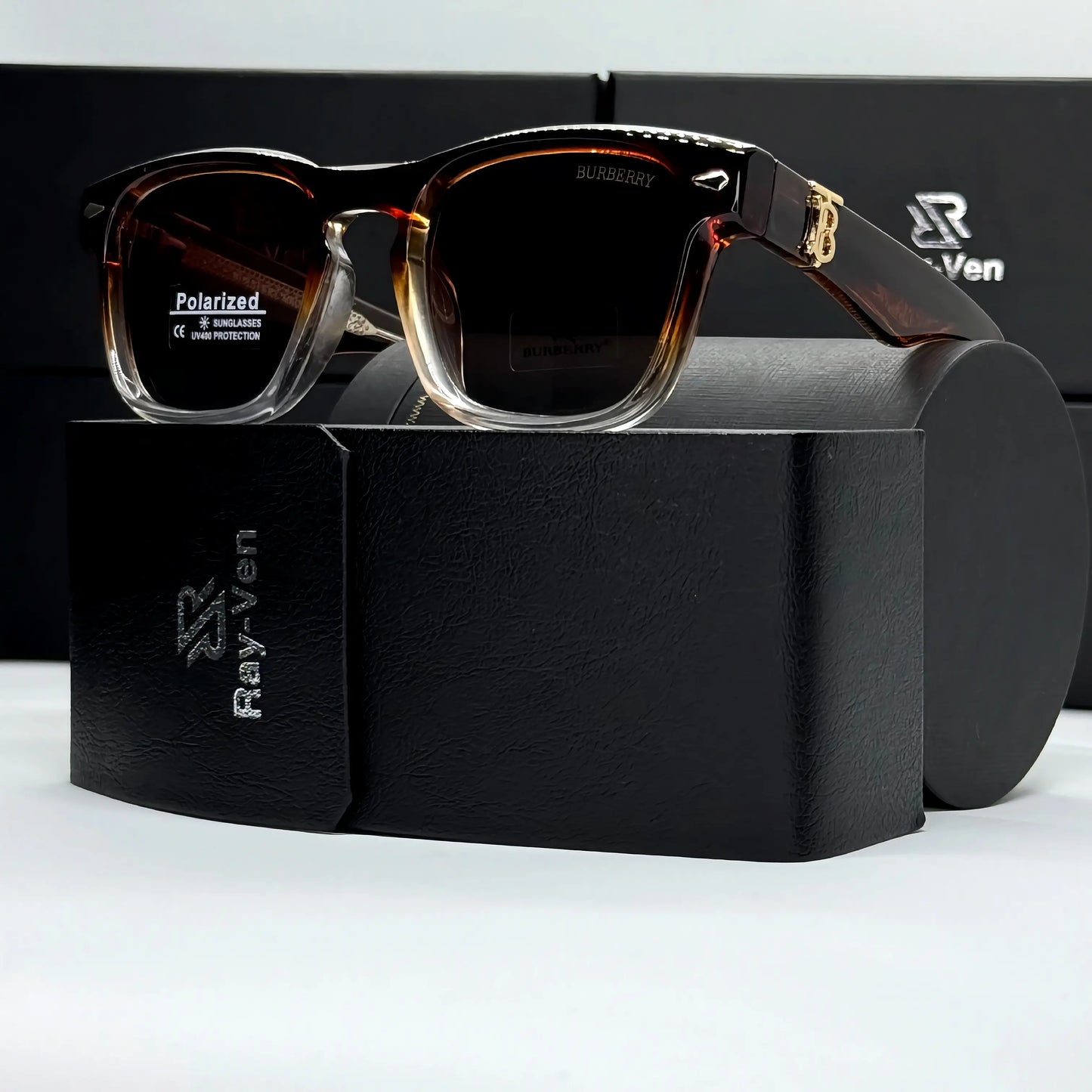Polarized Premium Icon | نظارة شمسية مربع فاخرة - عدسات مستقطبة UV400 - إطار أسيتات بمفصلات مميزة #38