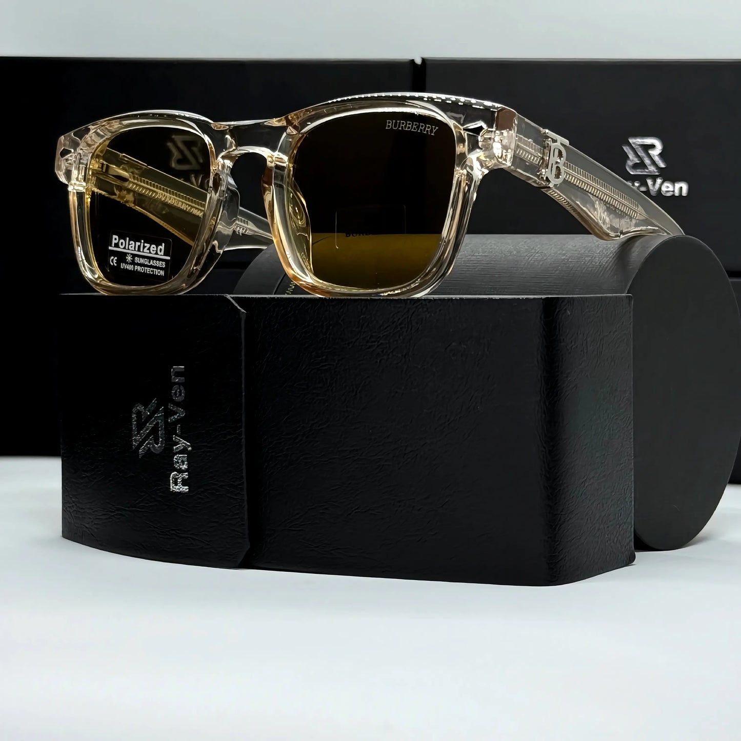 Polarized Premium Icon | نظارة شمسية مربع فاخرة - عدسات مستقطبة UV400 - إطار أسيتات بمفصلات مميزة #38