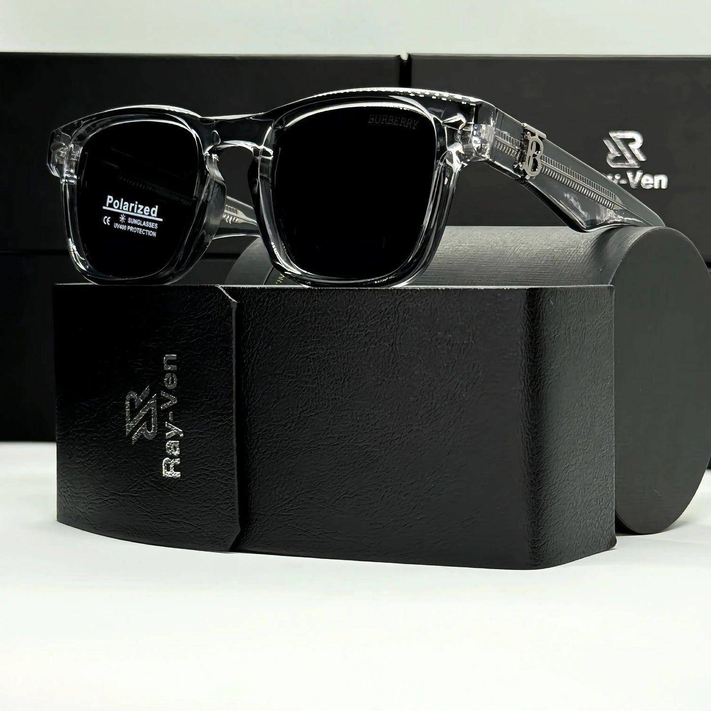 Polarized Premium Icon | نظارة شمسية مربع فاخرة - عدسات مستقطبة UV400 - إطار أسيتات بمفصلات مميزة #38