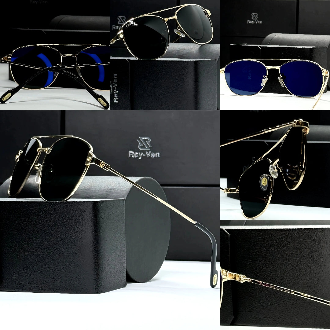 Premium Elite Collection | نظارة شمسية أفيتور فاخرة - إطار معدني مميز - عدسات UV400 مضادة للانعكاس #30