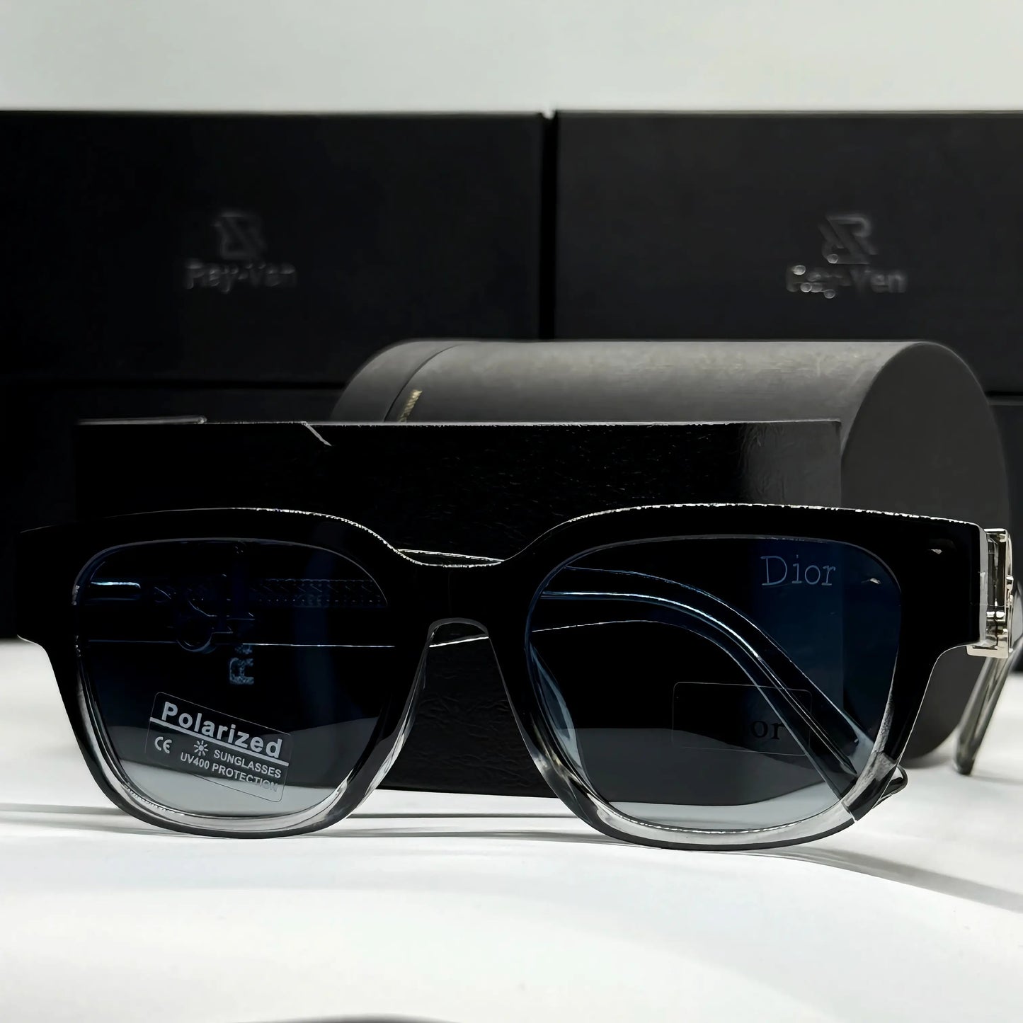 Polarized Acetate Elite | نظارة شمسية مربع فاخرة - عدسات مستقطبة UV400 - إطار أسيتات متين #34