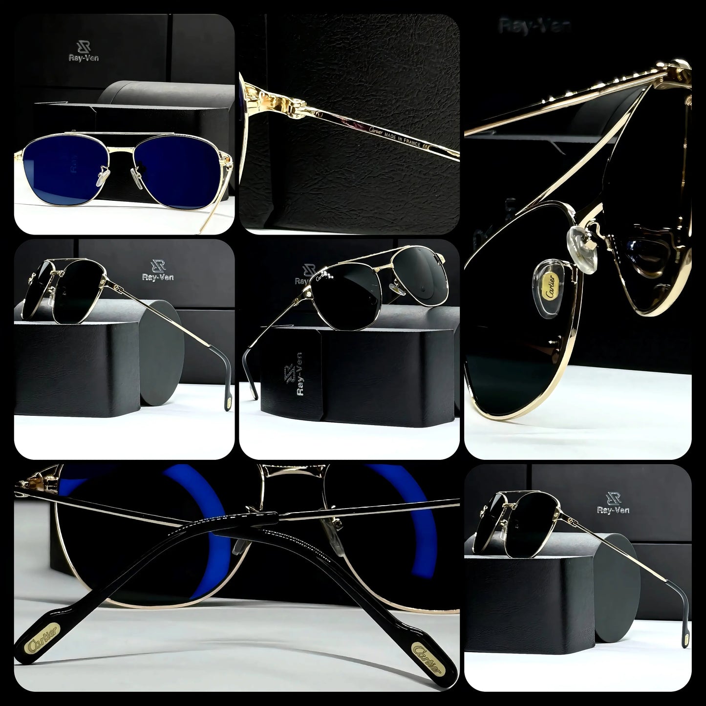 Premium Elite Collection | نظارة شمسية أفيتور فاخرة - إطار معدني مميز - عدسات UV400 مضادة للانعكاس #30