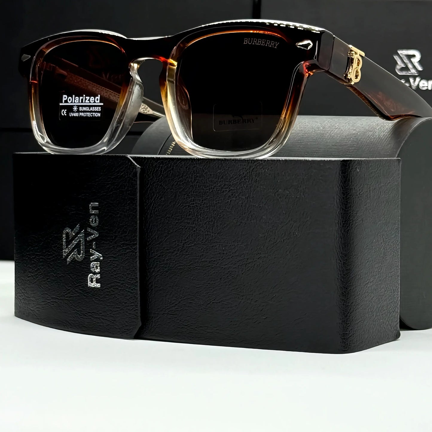 Polarized Premium Icon | نظارة شمسية مربع فاخرة - عدسات مستقطبة UV400 - إطار أسيتات بمفصلات مميزة #38