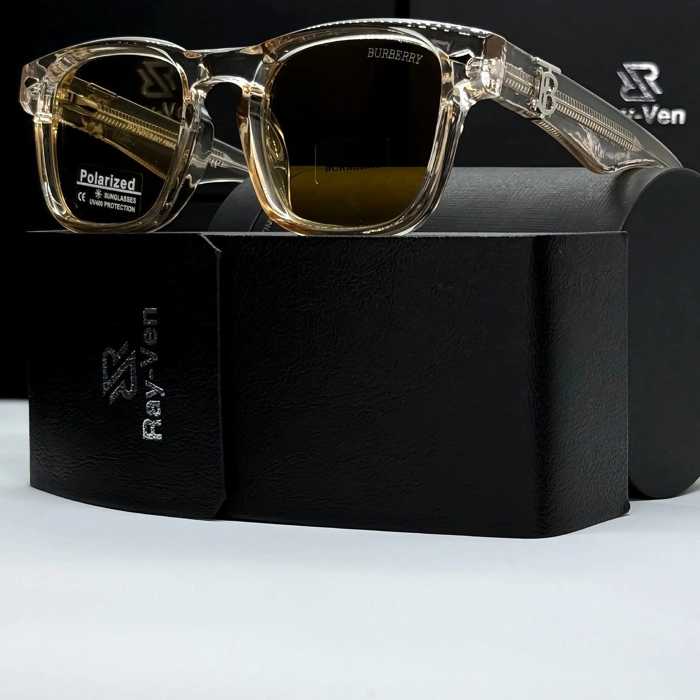 Polarized Premium Icon | نظارة شمسية مربع فاخرة - عدسات مستقطبة UV400 - إطار أسيتات بمفصلات مميزة #38