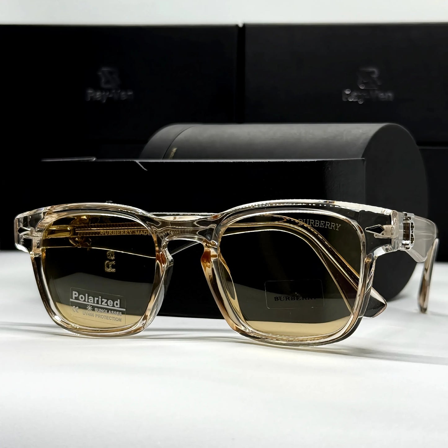 Polarized Premium Icon | نظارة شمسية مربع فاخرة - عدسات مستقطبة UV400 - إطار أسيتات بمفصلات مميزة #38