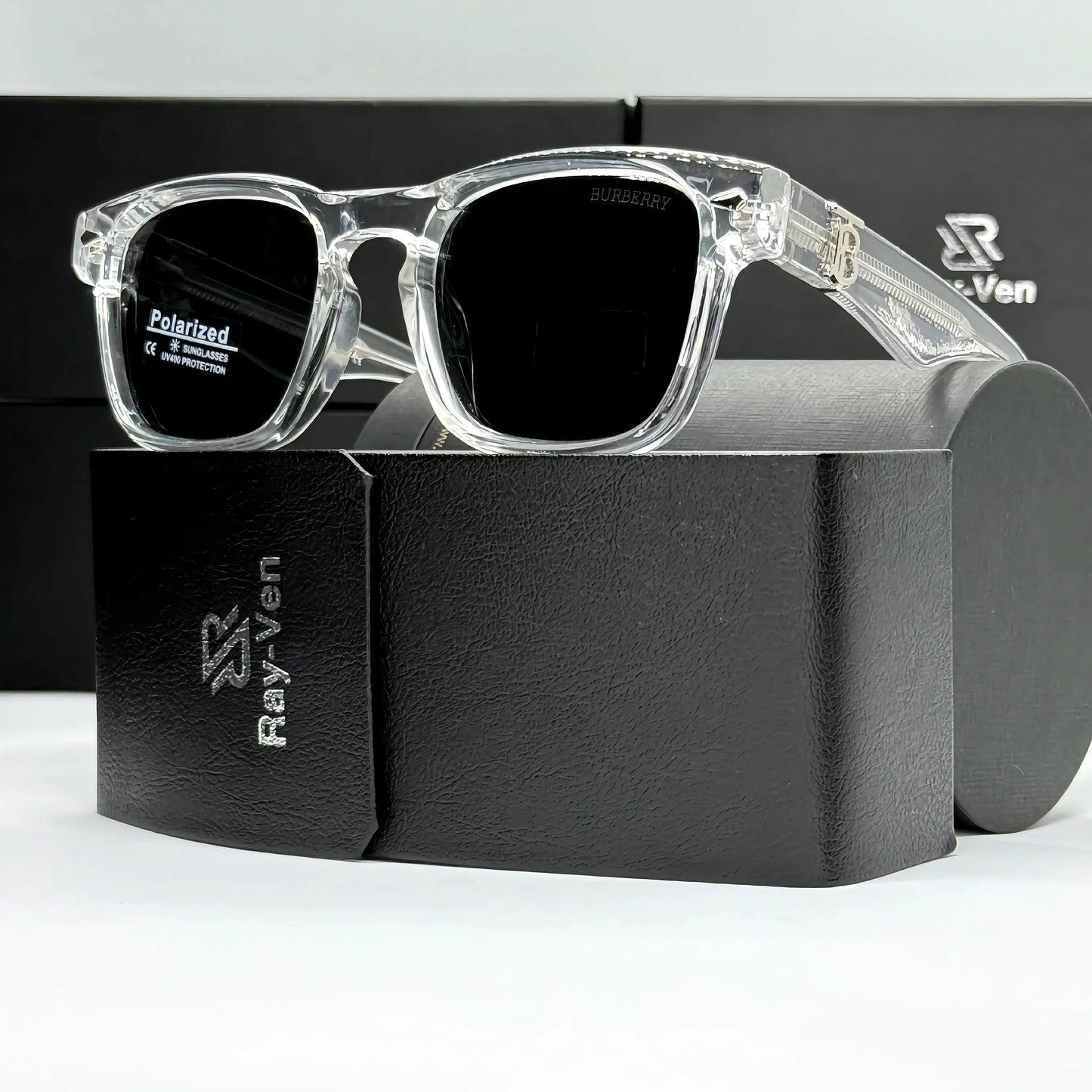 Polarized Premium Icon | نظارة شمسية مربع فاخرة - عدسات مستقطبة UV400 - إطار أسيتات بمفصلات مميزة #38
