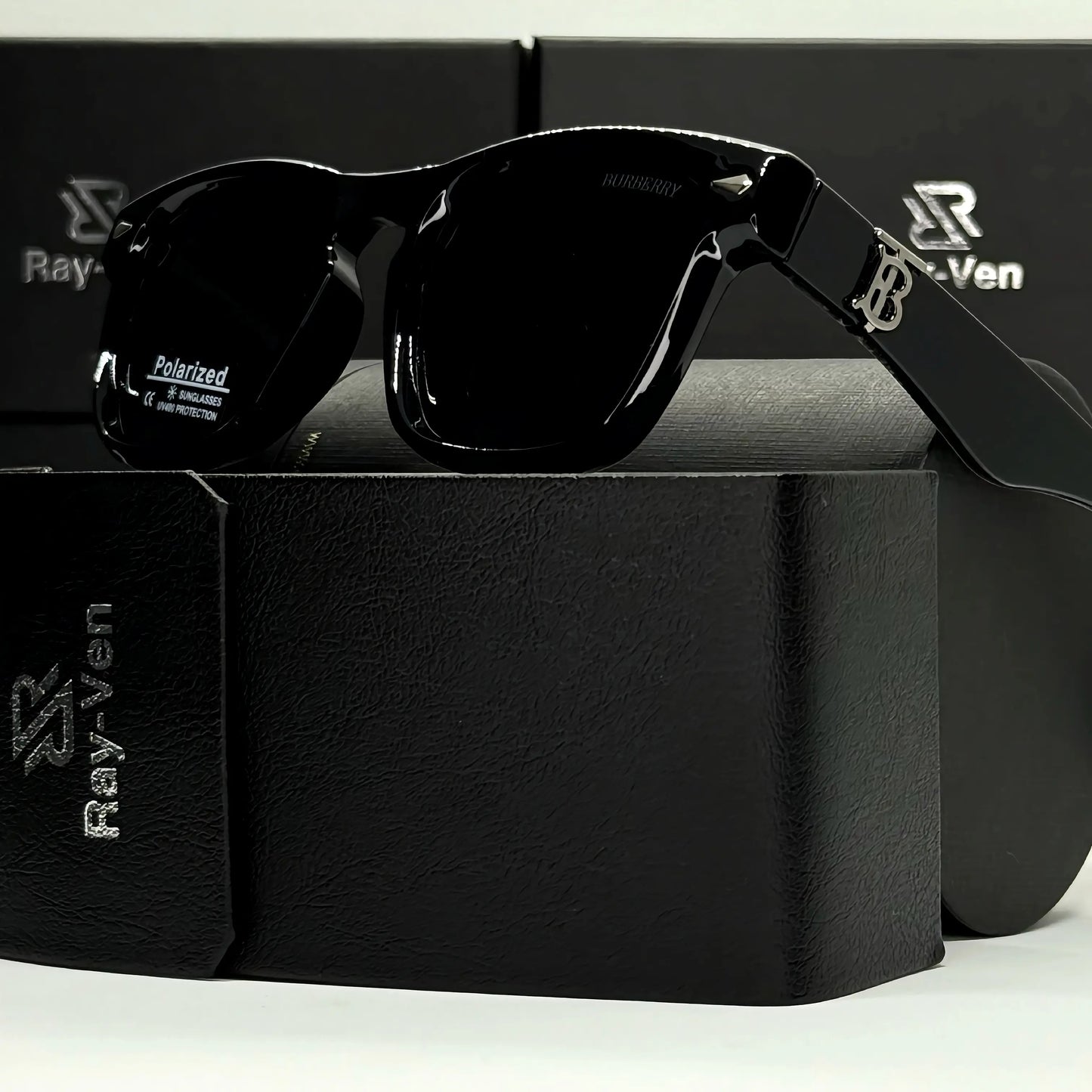 Polarized Premium Icon | نظارة شمسية مربع فاخرة - عدسات مستقطبة UV400 - إطار أسيتات بمفصلات مميزة #38