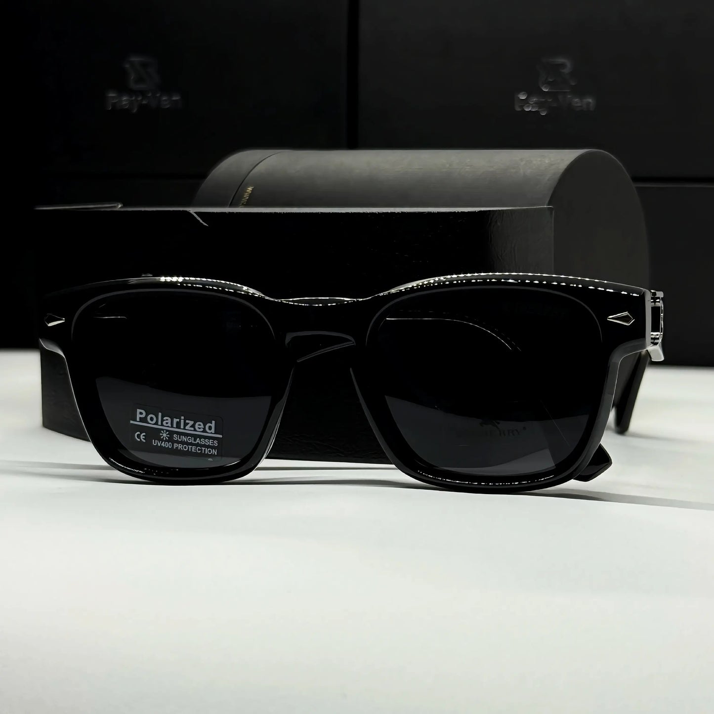 Polarized Premium Icon | نظارة شمسية مربع فاخرة - عدسات مستقطبة UV400 - إطار أسيتات بمفصلات مميزة #38