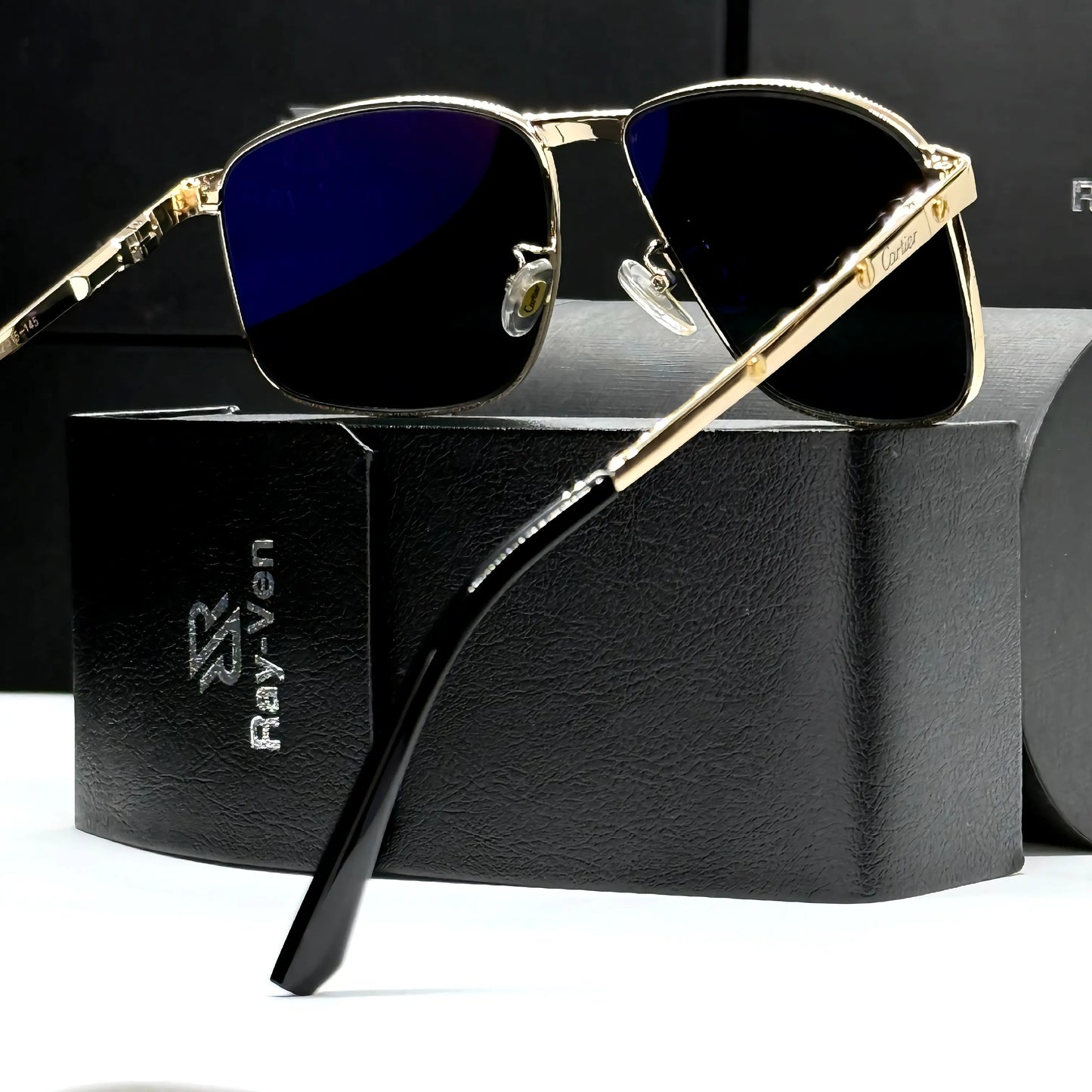 Signature Luxury Series | نظارة شمسية مربعة فاخرة - إطار معدني مميز - عدسات UV400 مضادة للانعكاس #31